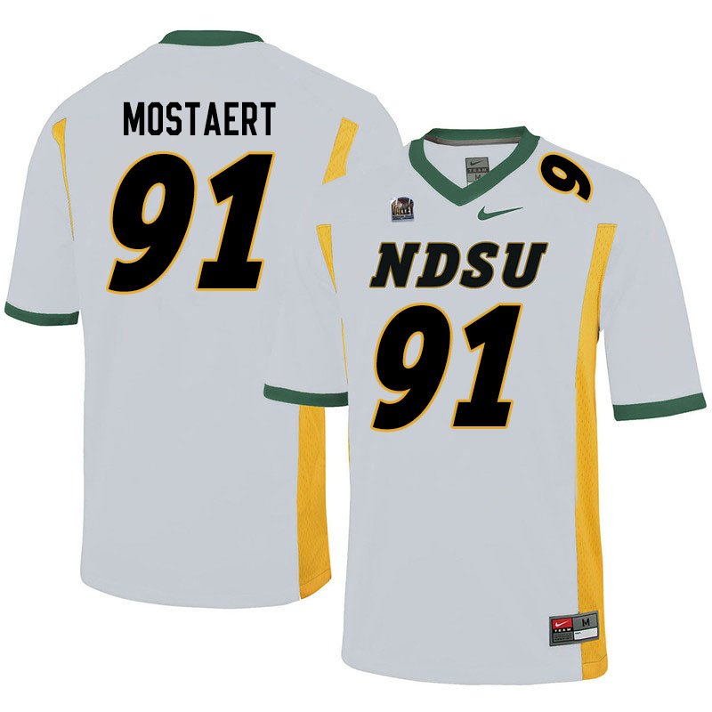 Men #91 Will Mostaert North Dakota State Bison College Football Jerseys Sale-White